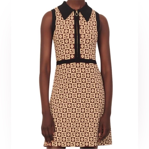 Sandro Knit Logo Shift Shirt Dress - Picture 4 of 15